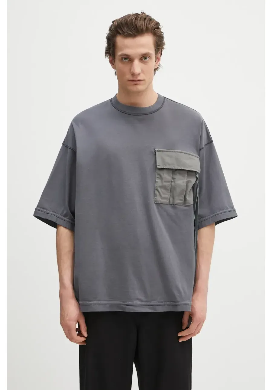 obrazek 1 Undercover t-shirt bawełniany T-Shirt męski kolor szary gładki UP1E4806