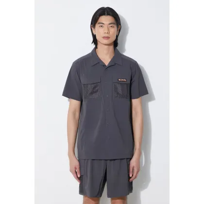 Zdjęcie Columbia koszula Painted Peak męska kolor szary regular z kołnierzykiem klasycznym 2074541