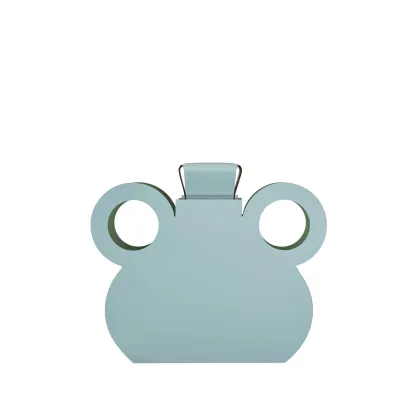 Zdjęcie Designerski wazon Otto 9x42xH38 cm ze skóry w kolorze jasnego pastelowego błękitu