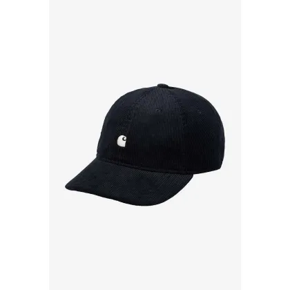 Zdjęcie Carhartt WIP czapka bawełniana Harlem kolor granatowy gładka I028955-WAX/BLACK