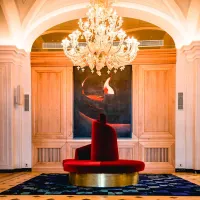 Picture A tasteful Italian glass chandelier - Murano glass for the living room