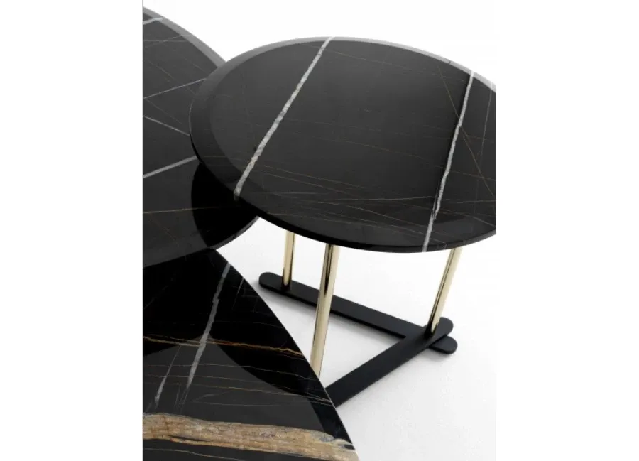 obrazek 3 Metal i marmur - ekskluzywny stolik kawowy 130x130x35cm z Włoch - Ulivi Salotti