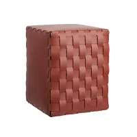 Zdjęcie Burgundowy skórzany stołek Bottega 35x35xH40 cm