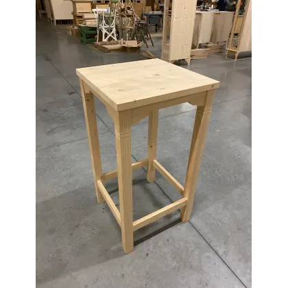 Zdjęcie Włoski, stylowy kwadratowy stolik barowy z surowego litego drewna - Zanini