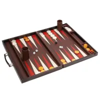 Picture Backgammon board game - leather suitcase - Absolute Breton