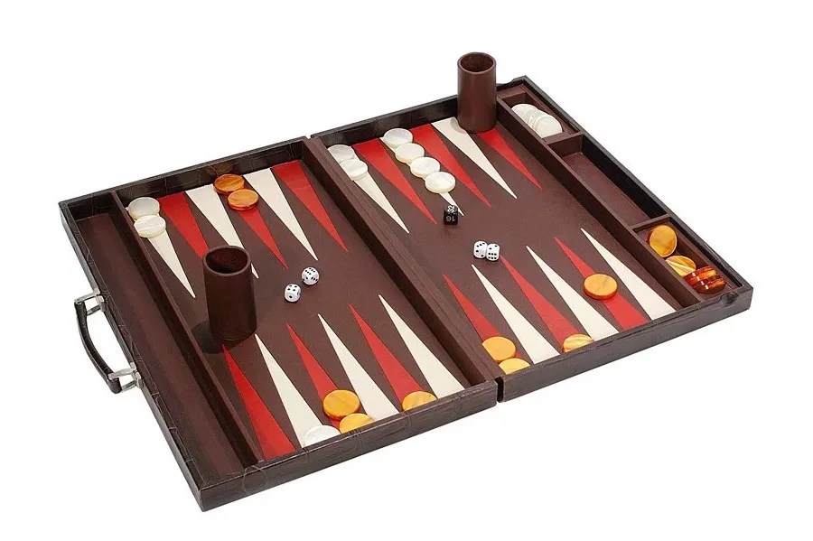 picture 1 Backgammon board game - leather suitcase - Absolute Breton