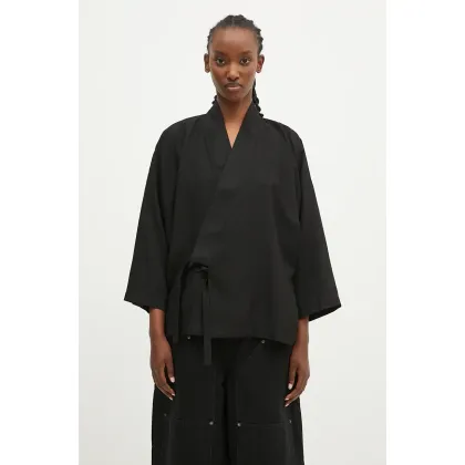 Zdjęcie Kenzo kimono Solid Kimono damski kolor czarny gładka FE52VE2539FD.99