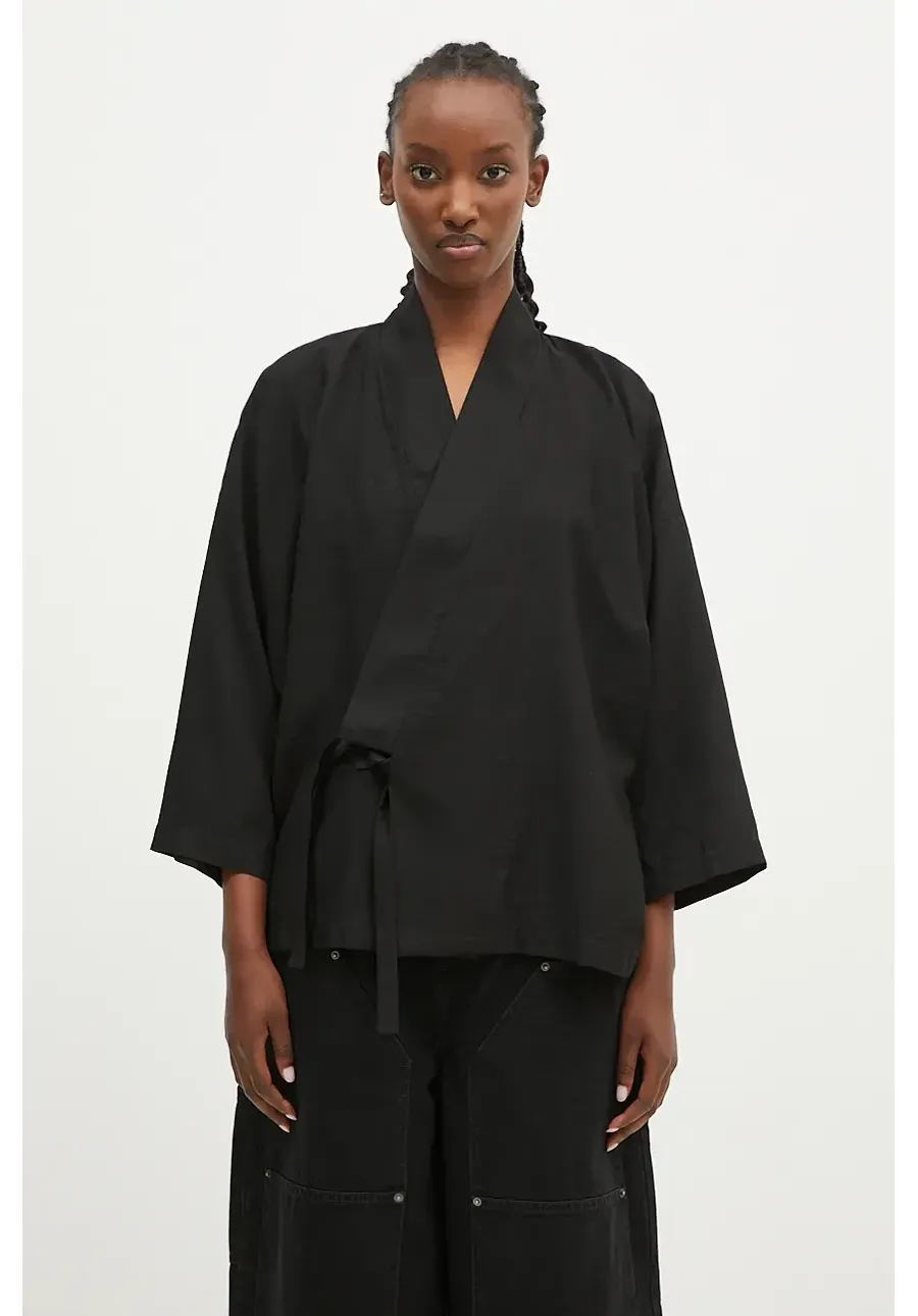 obrazek 1 Kenzo kimono Solid Kimono damski kolor czarny gładka FE52VE2539FD.99
