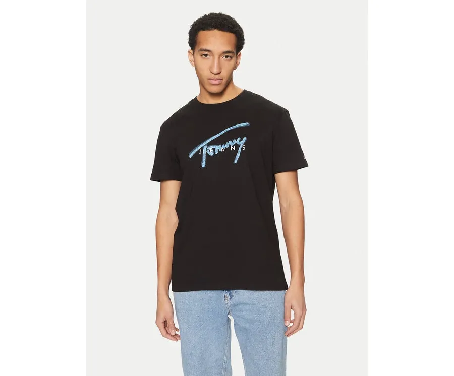 obrazek 1 Tommy Jeans T-Shirt Signature DM0DM21109 Czarny Regular Fit