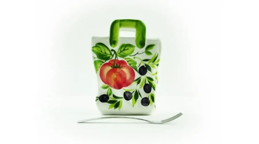 obrazek 1 Duży ceramiczny stojący pojemnik na sztućce, serwetki w stylu wiejskim - Le Ceramiche