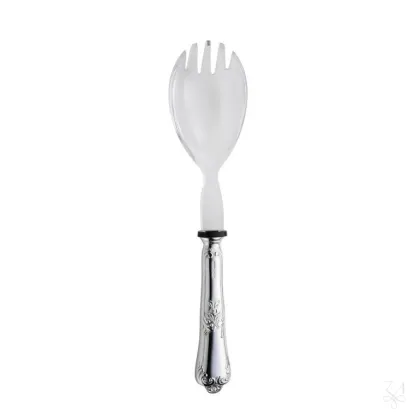 Zdjęcie Pięknie zdobiony widelec do serwowania sałatek ze srebra i plexi - Zaramella Argenti