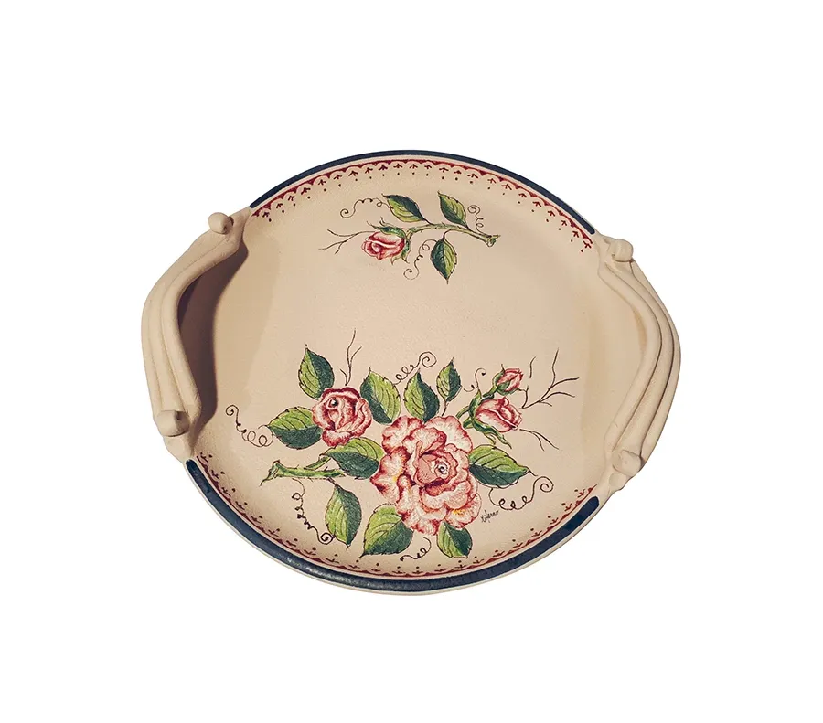 obrazek 1 Stylowy włoski ceramiczny półmisek zdobiony motywem róż