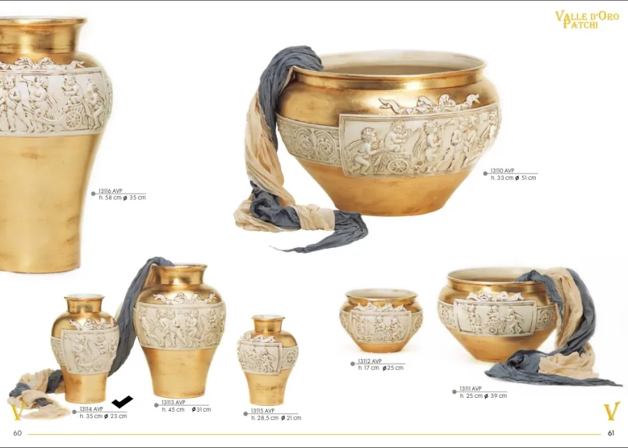 obrazek 1 Antyczny wazon pięknie zdobiony 35cm - Valle d'oro Patchi