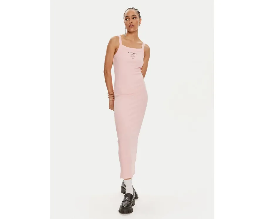 obrazek 1 ROTATE Sukienka letnia Vigdis 1124431011 Różowy Slim Fit