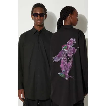 Zdjęcie Y-3 koszula Graphic Shirt kolor czarny relaxed z kołnierzykiem klasycznym JE9274