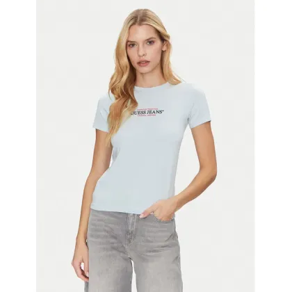 Zdjęcie Guess Jeans T-Shirt W4YI03 J1314 Błękitny Slim Fit