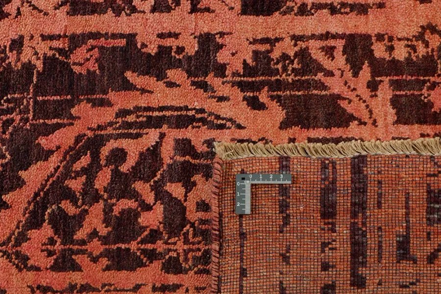 picture 2 Unusual red exclusive 3D carpet - DAMASK 7080