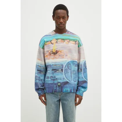 Zdjęcie JW Anderson sweter wełniany Printed Jumper kolor niebieski KW1294.YN0373.835