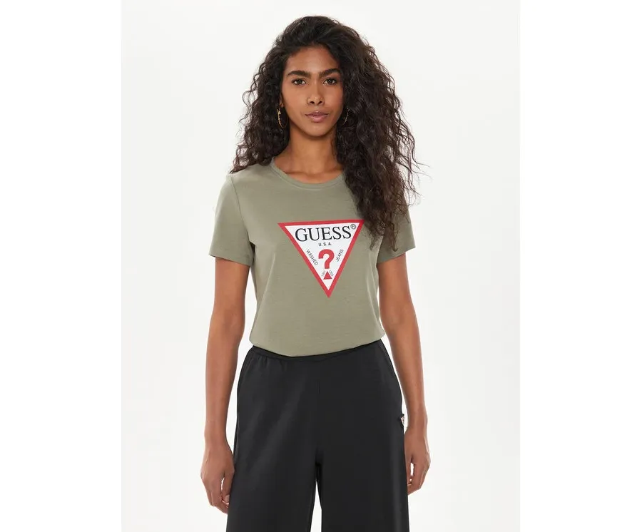 obrazek 1 Guess T-Shirt W1YI1B I3Z14 Zielony Regular Fit