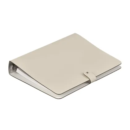 Zdjęcie Stylowy segregator A5 wykonany z naturalnej skóry w kolorze kremowym
