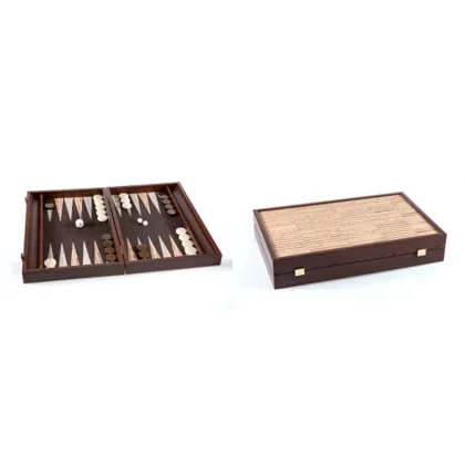 Zdjęcie Komplet do gry w backgammon z drewna i naturalnego korka