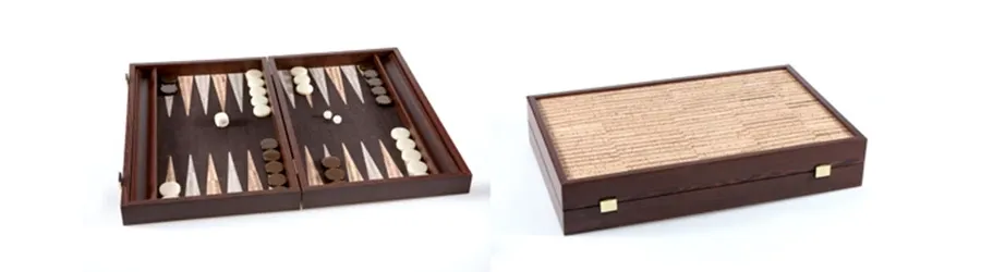 obrazek 1 Komplet do gry w backgammon z drewna i naturalnego korka