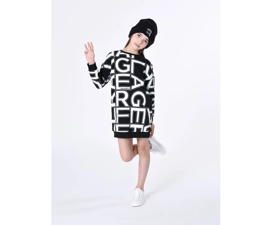 obrazek 1 Karl Lagerfeld Kids Sukienka dzianinowa Z12253 S Czarny Regular Fit