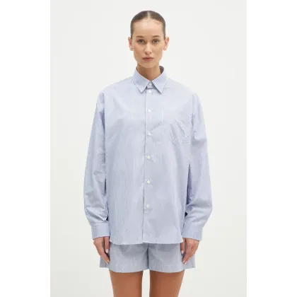 Zdjęcie Sporty & Rich koszula bawełniana SRC damska kolor niebieski relaxed z kołnierzykiem klasycznym SI006S409SN