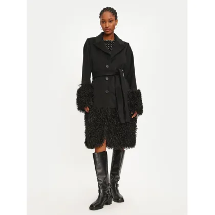 Zdjęcie TWINSET Płaszcz wełniany 242TT2400 Czarny Regular Fit