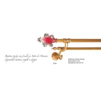 Picture Curtain rod with Murano glass tip with single or double rod - Il Paralume Marina