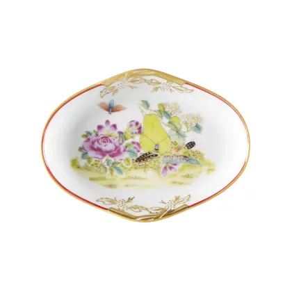 Zdjęcie Porcelanowy talerz na oliwki Paço Real z przedstawieniem owoców, kwiatów i owadów - Vista Alegre