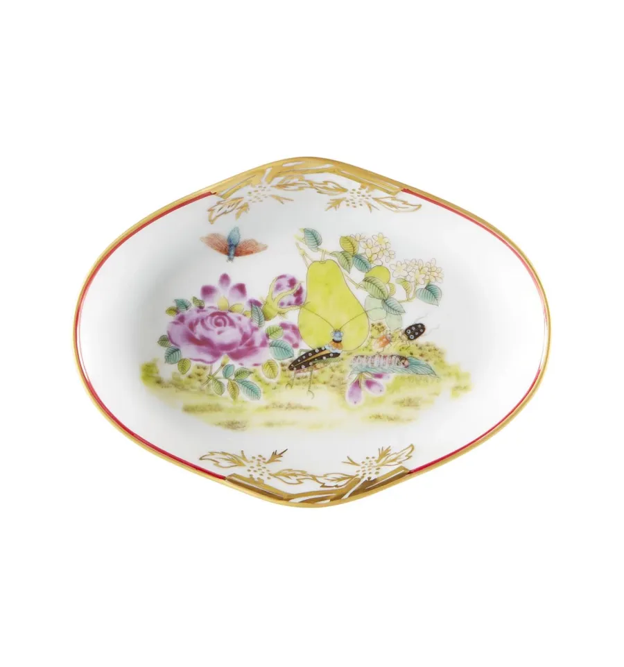 obrazek 1 Porcelanowy talerz na oliwki Paço Real z przedstawieniem owoców, kwiatów i owadów - Vista Alegre