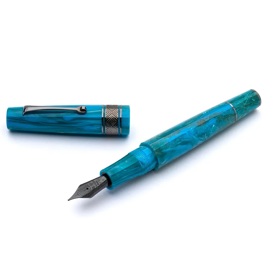 obrazek 1 Urokliwe niebieskie pióro wieczne Leonardo ,,Star light Blue - Ruthenium