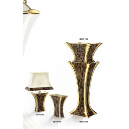 Zdjęcie Nietypowa włoska lampa, wazon, donica, kolumna w prążki Ceramiche Stella