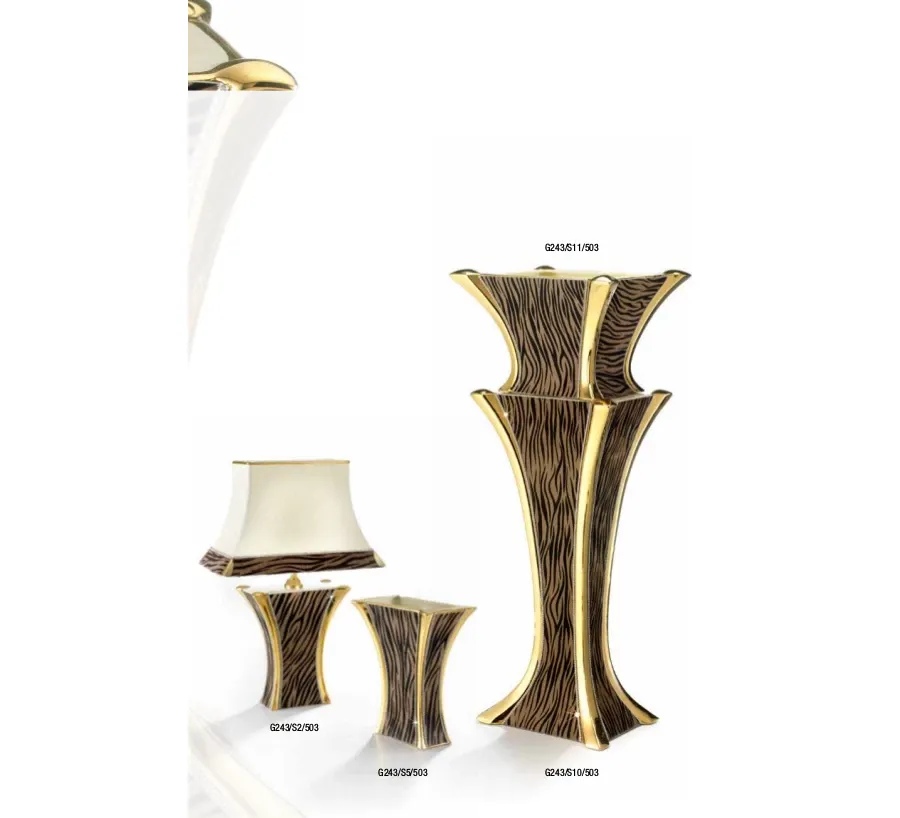 obrazek 1 Nietypowa włoska lampa, wazon, donica, kolumna w prążki Ceramiche Stella