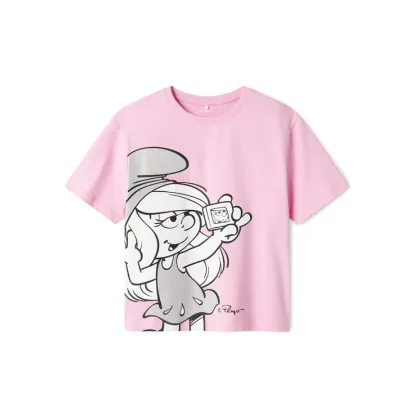 Zdjęcie NAME IT T-Shirt Fleur Smurfs 13241788 Różowy Regular Fit
