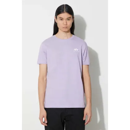 Zdjęcie Alpha Industries t-shirt bawełniany kolor fioletowy z nadrukiem