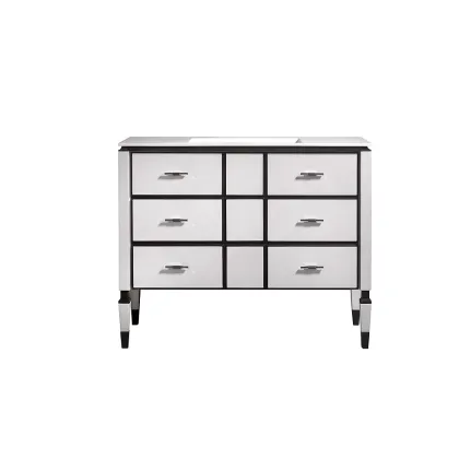 Picture White LAUREN bathroom cabinet with dark accents - Collecion Alexandra