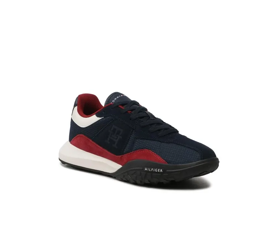 obrazek 1 Tommy Hilfiger Sneakersy Retro Modern Runner Mix FM0FM04363 Granatowy