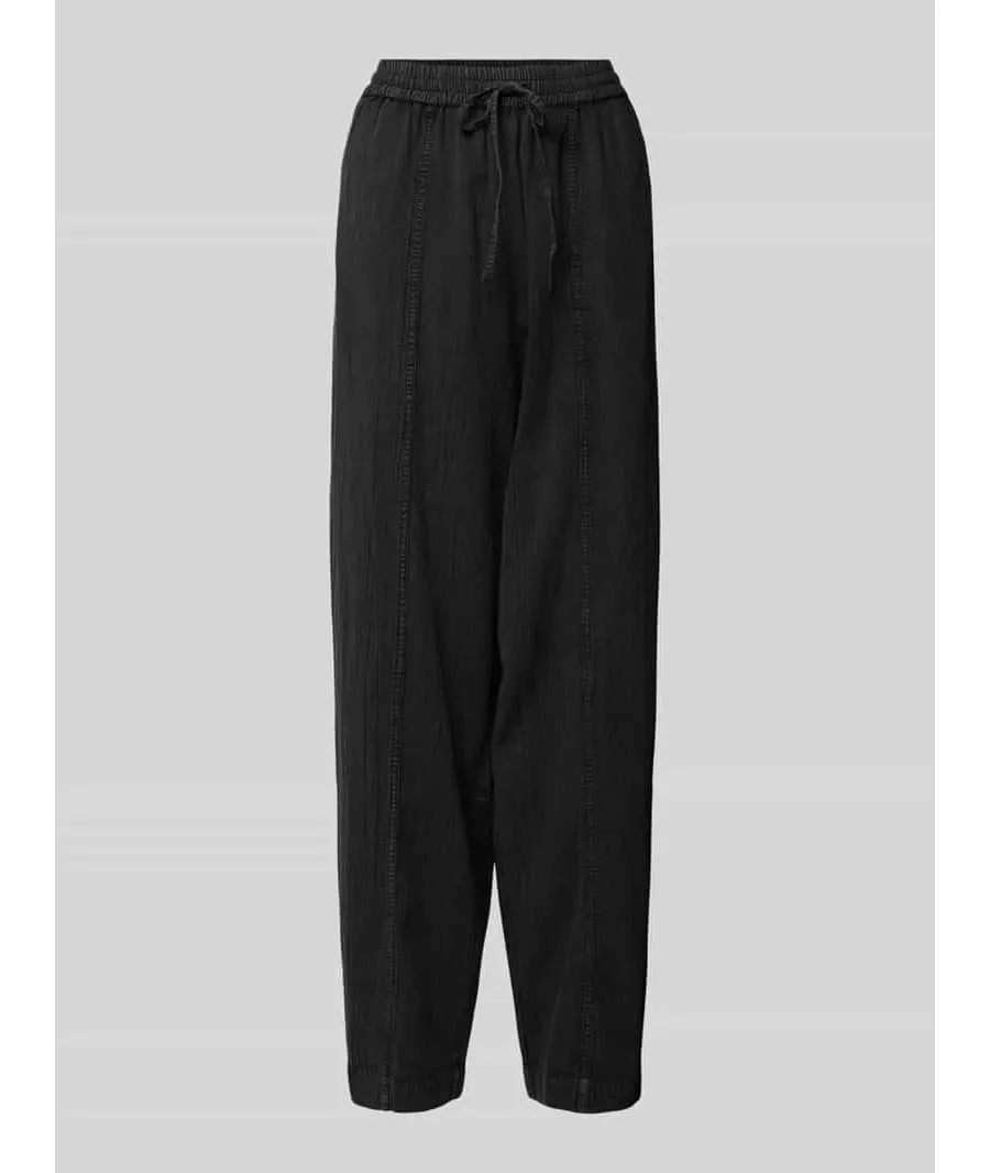 obrazek 1 Spodnie szerokie o kroju comfort fit z imitacji denimu model ‘ANDIE’