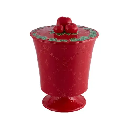 Zdjęcie Ceramiczny pojemnik świąteczny na ciasteczka lub cukierki - Bordallo Pinheiro