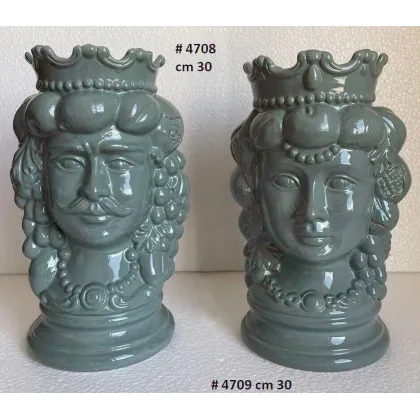 Zdjęcie Ceramiczne wazony, donice Teste di Moro w kształcie głowy kobiety i mężczyzny