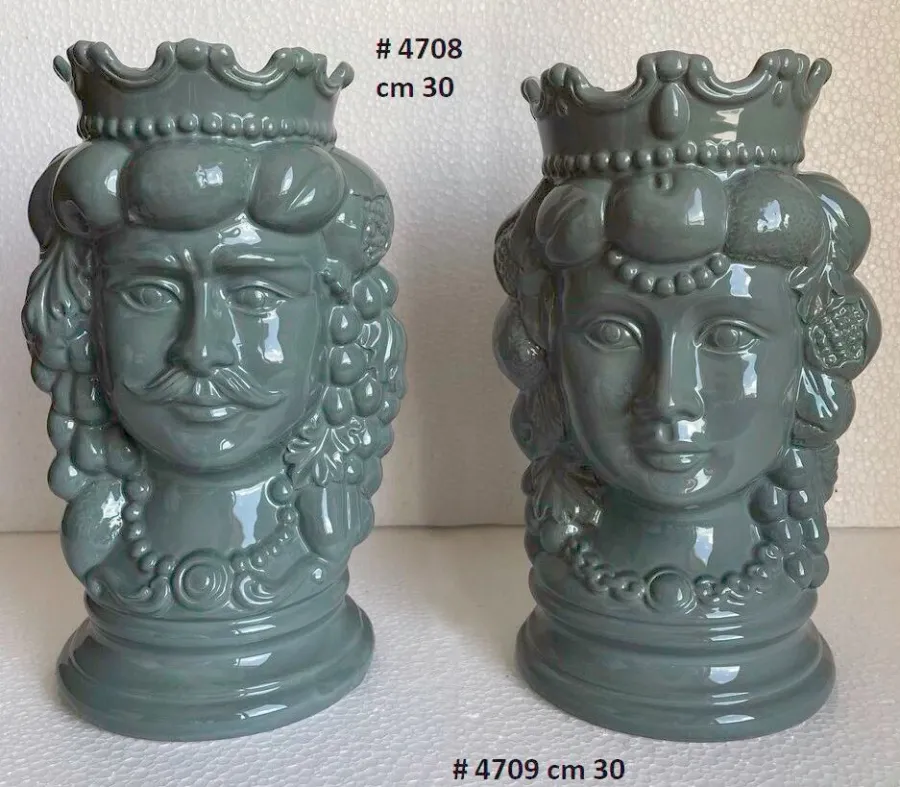 obrazek 1 Ceramiczne wazony, donice Teste di Moro w kształcie głowy kobiety i mężczyzny