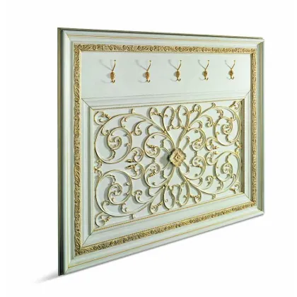 Zdjęcie Rzeźbiony antyczny panel-wieszak na ubrania