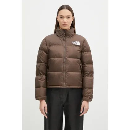 Zdjęcie The North Face kurtka puchowa 1996 Retro Nuptse damska kolor brązowy zimowa NF0A3XEO1OI1