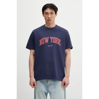 Zdjęcie Sporty & Rich t-shirt bawełniany New York Ivy kolor granatowy z nadrukiem TO043606304BL106