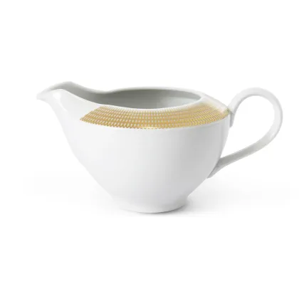 Zdjęcie Nowoczesny porcelanowy dzbanek na mleko ze złotym zdobieniem - Leander