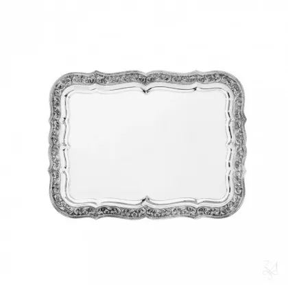 Zdjęcie Luksusowa prostokątna srebrna taca Signature Italy - Zaramella Argenti