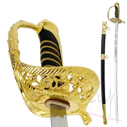 Zdjęcie Szabla belgijskiego oficera marynarki wojennej z grawerunkiem „dla Króla i Ojczyzny”