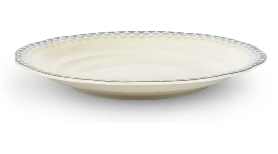 obrazek 2 Piękny duży płaski talerz z porcelany zdobiony wyjątkowym motywem liści - Leander